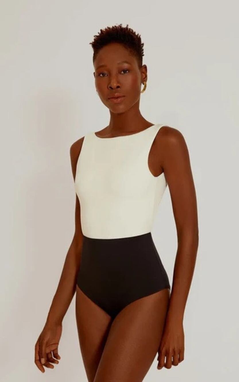 Lenny Niemeyer Bateau Neck Reorder One Piece Black/White Size Small NEW